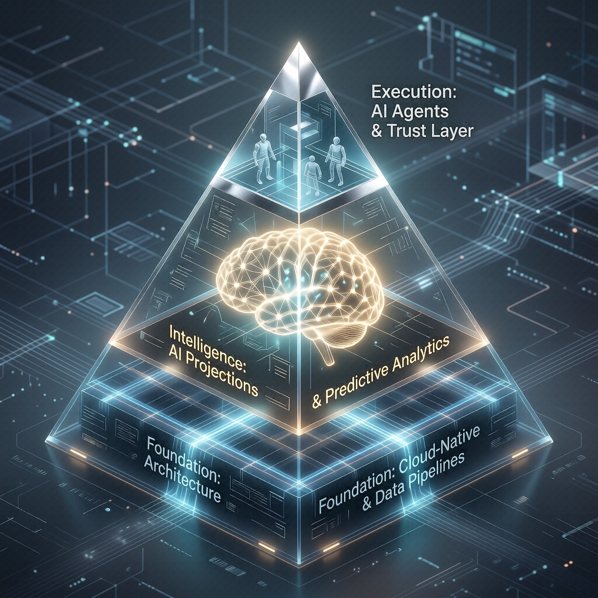The Adaptive Enterprise pyramid — Foundation, Intelligence, and Execution layers